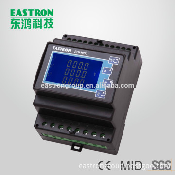 MID Certificated Three phase Din rail power meter with Modbus and all measurements